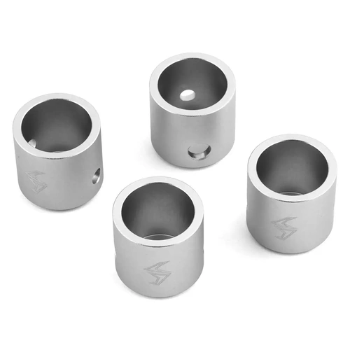 Samix SCX-6 Aluminum Driveshaft Cups (Silver) (4)