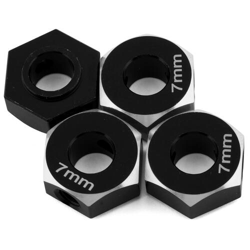 Samix SCX-6 Aluminum Hex Adapter (Black) (4) (7mm)