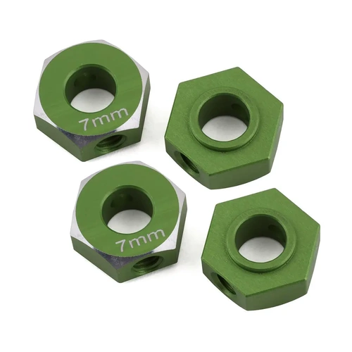 Samix SCX-6 Aluminum Hex Adapter (Green) (4) (7mm)