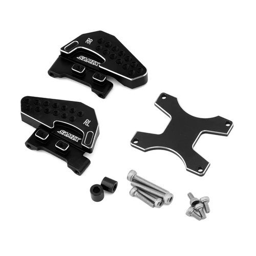 Samix TRX-4M Aluminum Rear Shock Plate Set (Black) (2)