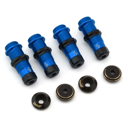 Samix TRX-4M Aluminum Shock Body Set w/Brass Shock Spring Retainer (Blue) (4)