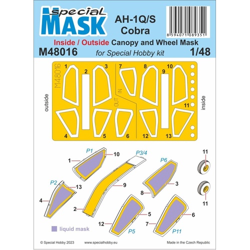 Special Hobby 1/48 AH-1Q/S Cobra Inside/Outside MASK