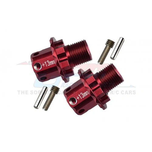 GPM Red Aluminium +13mm Wheel Hex Adapters 2Pcs