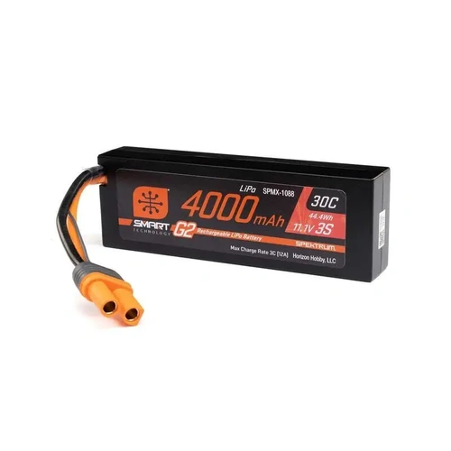 Spektrum 11.1V 4000mAh 3S 30C Smart LiPo G2 Hard Case, IC5