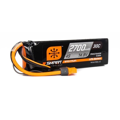 Spektrum 2700mah 4S 14.8v 30C Smart LiPo Battery with IC3 Connector - SPMX27004S30