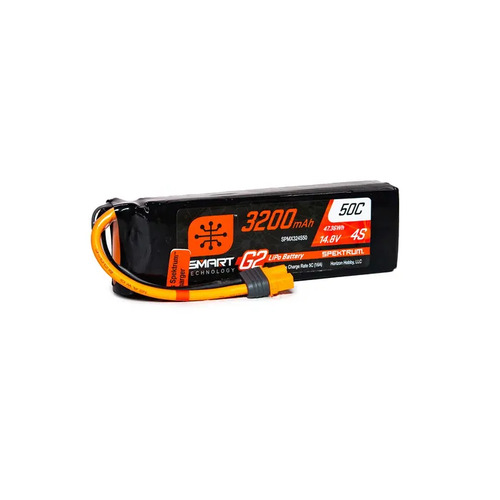 Spektrum 3200mAh 4S 14.8V 50c Smart G2 LiPo Battery with IC3 Connector - SPMX324S50