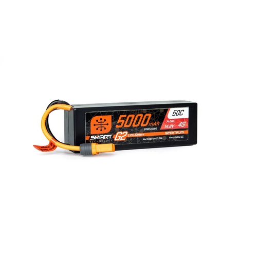 Spektrum 5000mAh 4S 14.8V 50c Smart G2 Hard Case LiPo Battery with IC5 Connector - SPMX54S50H5