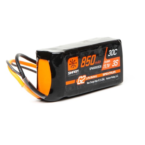 Spektrum 850mAh 3S 11.1V 30c Smart G2 LiPo Battery with IC2 Connector - SPMX8503S30
