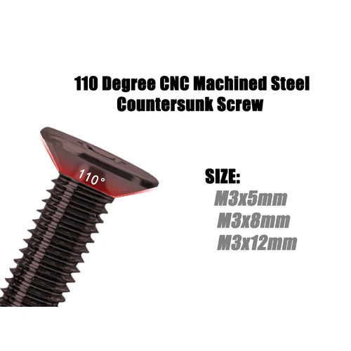 SS-10DC   110 Degree CNC Machined Steel Countersunk Screw 10 pcs. - 3mmx8mm (10 pcs)