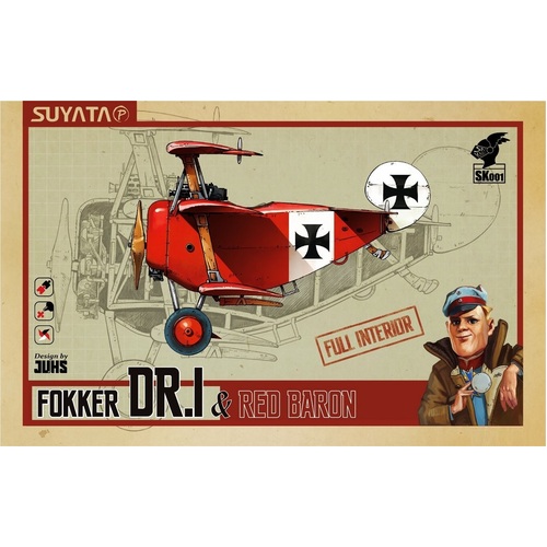 Suyata SK-001 Fokker Dr.I & Red Baron Plastic Model Kit