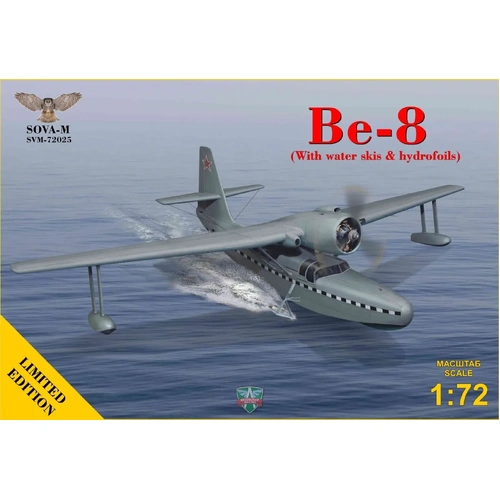 Sova-M 72025 1/72 Be-8 amphibian aircraft (with water skis & hydrofoils) Plastic Model Kit