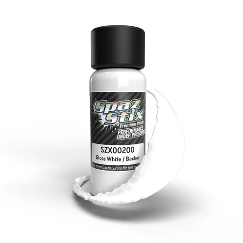 SPAZSTIX SOLID WHITE / GLOW BACKER AIRBRUSH PAINT 2OZ - SZX00200