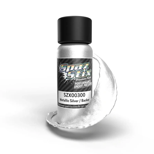 SPAZSTIX METALLIC SILVER / CANDY BACKER AIRBRUSH PAINT 2OZ - SZX00300