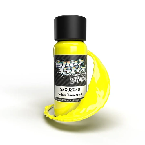 SPAZSTIX YELLOW FLUORESCENT AIRBRUSH PAINT 2OZ - SZX02050