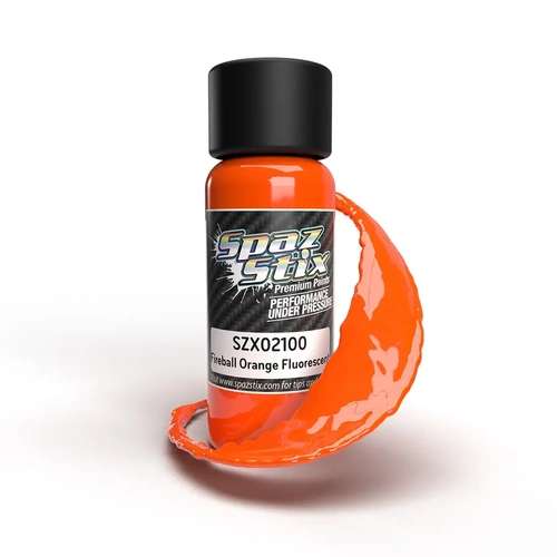 SPAZSTIX FIREBALL ORANGE FLUORESCENT AIRBRUSH PAINT 2OZ - SZX02100