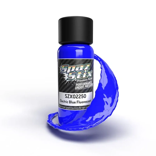 SPAZSTIX ELECTRIC BLUE FLUORESCENT AIRBRUSH PAINT 2OZ - SZX02250