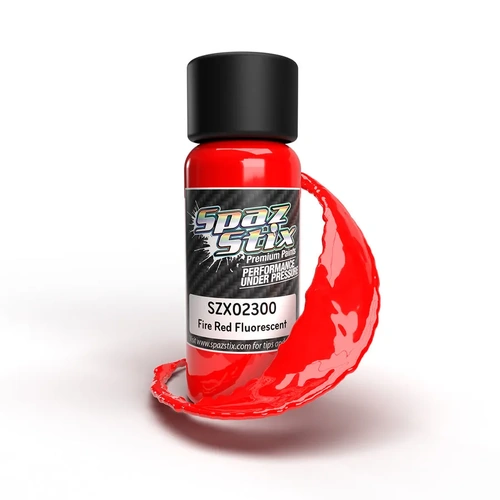 SPAZSTIX FIRE RED FLUORESCENT AIRBRUSH PAINT 2OZ - SZX02300