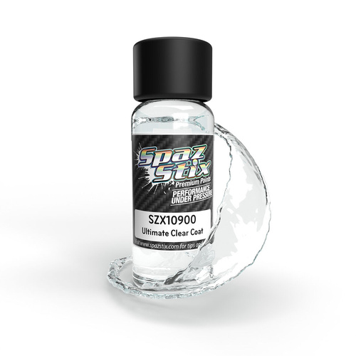 SPAZSTIX ULTIMATE CLEAR COAT AIRBRUSH PAINT 2OZ - FOR MIRROR CHROME - SZX10900