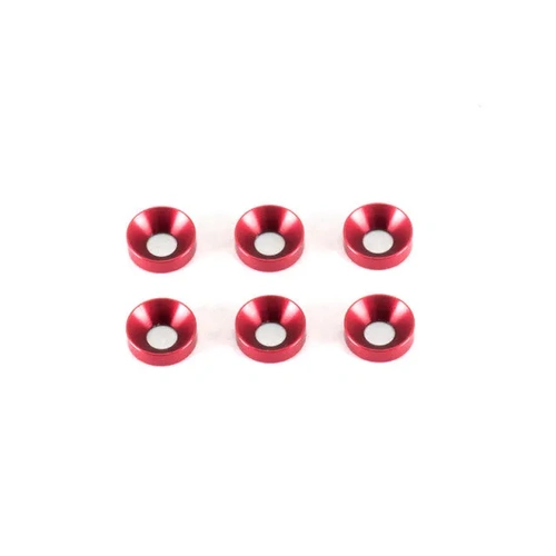 <T077>  3mm Countersunk Washers (Red/6pcs)