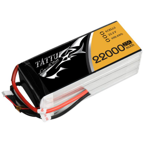 Tattu 22000mAh 25C 22.2 Soft Case Lipo Battery (5mm Bullet Plug)