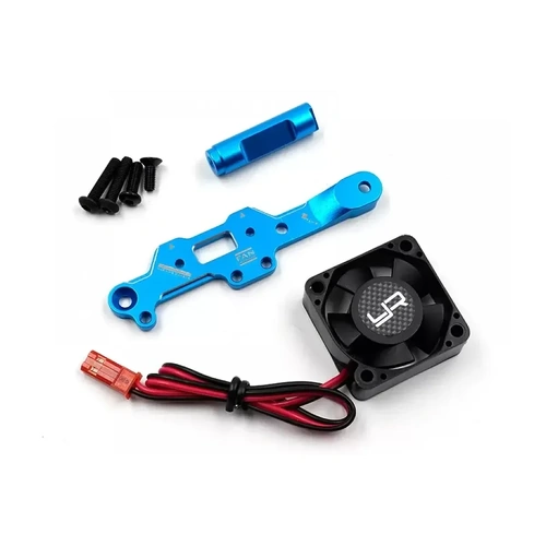 Yeah Racing Blue Aluminium Motor Mount w/ 30x30x10mm High Speed Cooling Fan