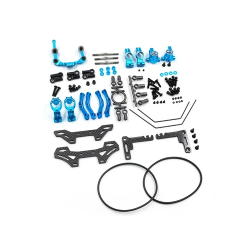 Yeah Racing Aluminium Steering Conversion Kit - Blue