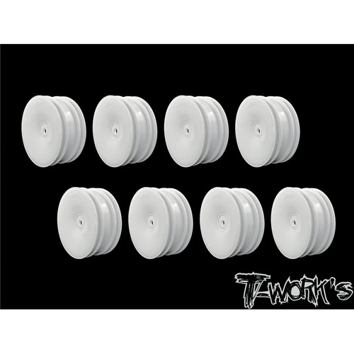 TE-218-A 2.2" 12mm Hex 2WD Front Wheels White/Yellow (2pcs) - Yellow