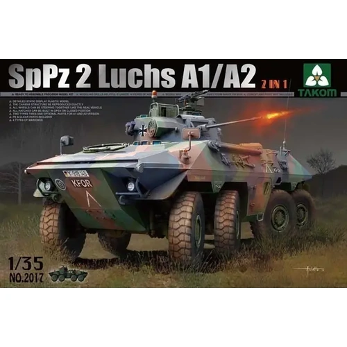 Takom 2017 1/35 Bundeswehr SpPz 2 Luchs A1/A2 2 in 1 Plastic Model Kit