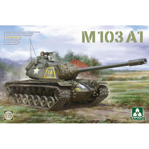 Takom 1/35 M103 A1 Plastic Model Kit - TK2139