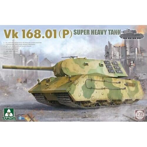 Takom 1/35 Vk 168.01(P) Super Heavy Tank Plastic Model Kit [2158]