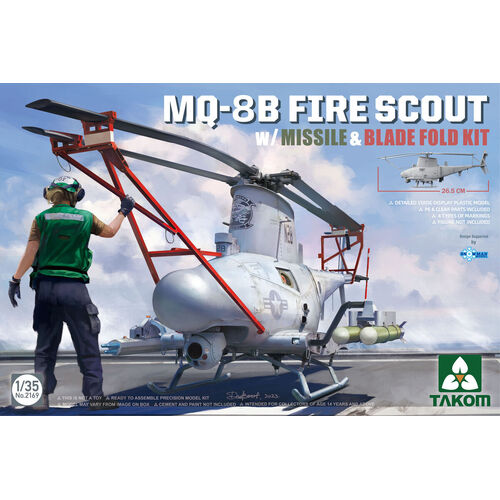 Takom 1/35 MQ-8B Fire Scout w/ Missile & Blade Fold Kit Plastic Model Kit - TK2169