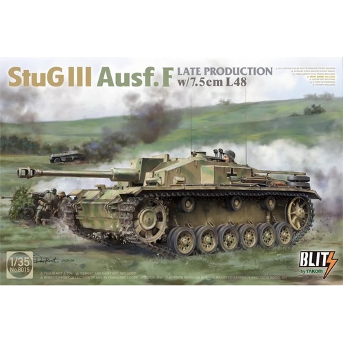 Takom 1/35 StuG III Ausf.F Late Production w/7.5cm L48 Plastic Model Kit