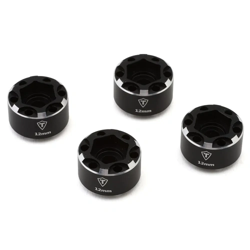 Treal Hobby 1.9" Beadlock Wheel Hub Extension Spacers (Black) (4) (12mm)