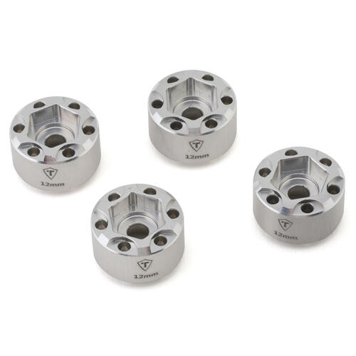Treal Hobby 1.9" Beadlock Wheel Hub Extension Spacers (Silver) (4) (12mm)