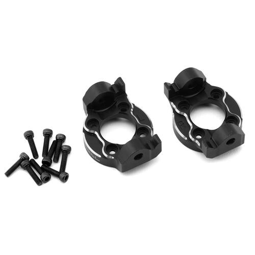 Treal Hobby Losi LMT Aluminum Front C-Hub Spindle Carrier Set (5 Degree) (Black)