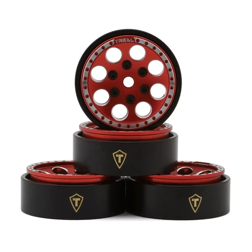 Treal Hobby 1.0" 8-Hole Beadlock Wheels (Red) (4) (22g)