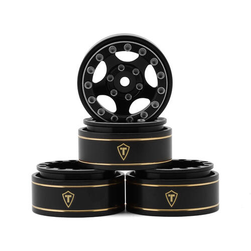 Treal Hobby Type B 1.0" 5-Spoke Beadlock Wheels (Black/Black) (4) (22.4g)