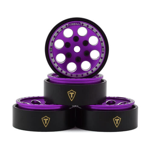 Treal Hobby 1.0" 8-Hole Beadlock Wheels (Purple) (4) (22g)