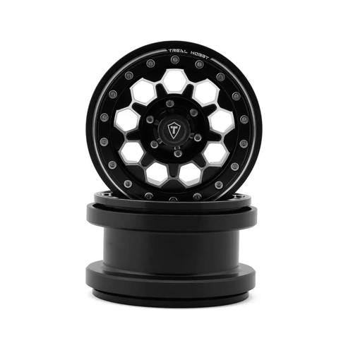 Treal Hobby Type B 2.9" 10-Hole Honeycomb Beadlock Wheels (Black) (2) (237g)