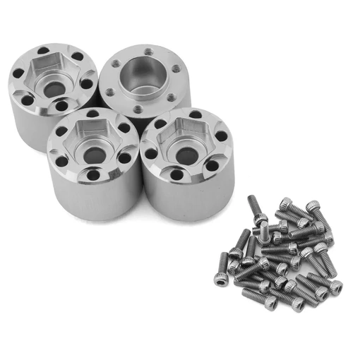 Treal Hobby 1.9" Beadlock Wheel Hub Extension Spacers (Silver) (4) (18mm)