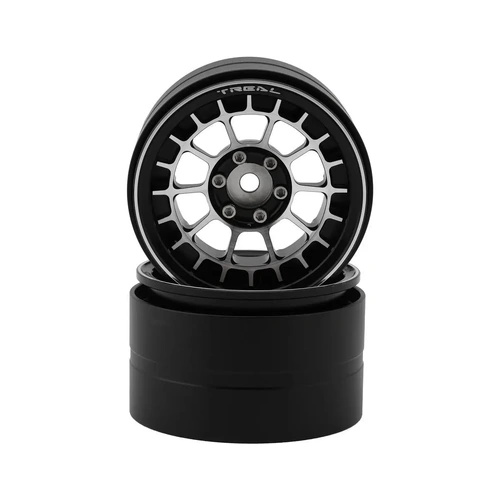 Treal Hobby 2.2" Type-A Beadlock Wheels (Black/Silver) (2)