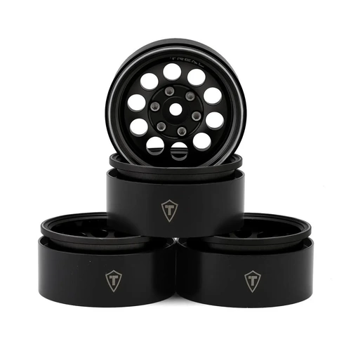 Treal Hobby Type F 1.9" 10-Hole Beadlock Wheels (Black) (4)