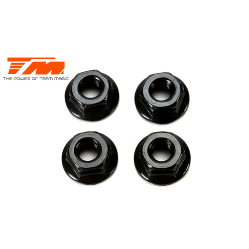 M4 serrated flanged Black 4 pcs - TM111160BK