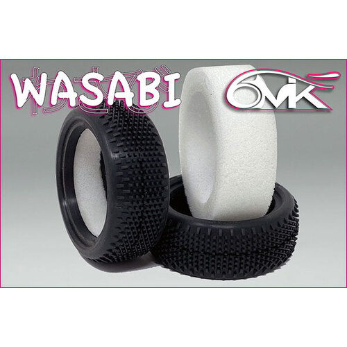 WASABI 1/10 4WD Front Tyres in YELLOW compound (1 pair + Foam)