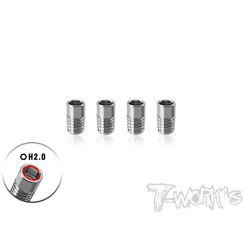 Tworks 64 Titanium flexible set screw M3x3mm 4pcs - TP-190-3