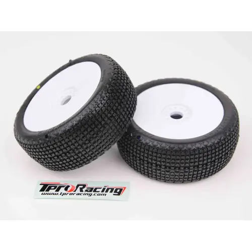 TPRO 1/8 OffRoad ZR T3 Soft KEYLOCK Racing Tire (White Wheels) 2PCS - 1 PAIR
