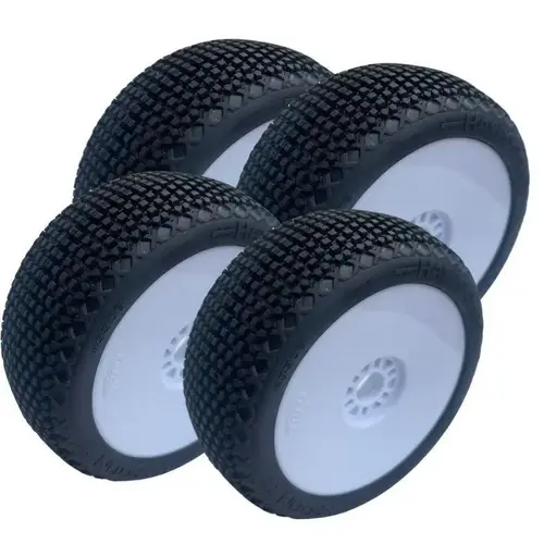 TPRO 1/8 OffRoad ZR T3 Soft HARPOON Racing Tire (White Wheels) 4PCS