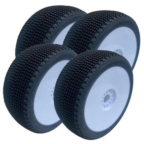 TPRO 1/8 OffRoad ZR T4 Super Soft SKYLINE Racing Tire (White Wheels) 4PCS