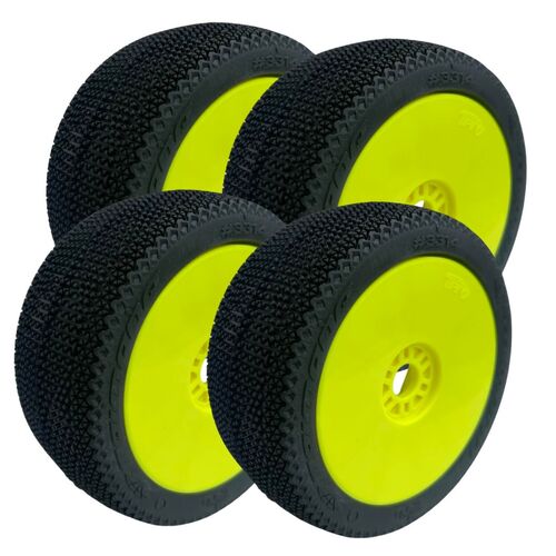 TPRO 1/8 Off Road ZRX T2 Medium Long Wear TAIMANA Racing Tire (Yellow Wheels) 4PCS