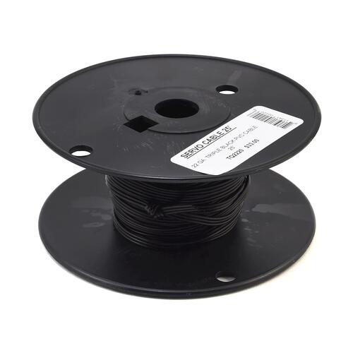 TQ Wire 22awg Triple Black Servo Wire Spool (Black) (25ft / 7.6m)